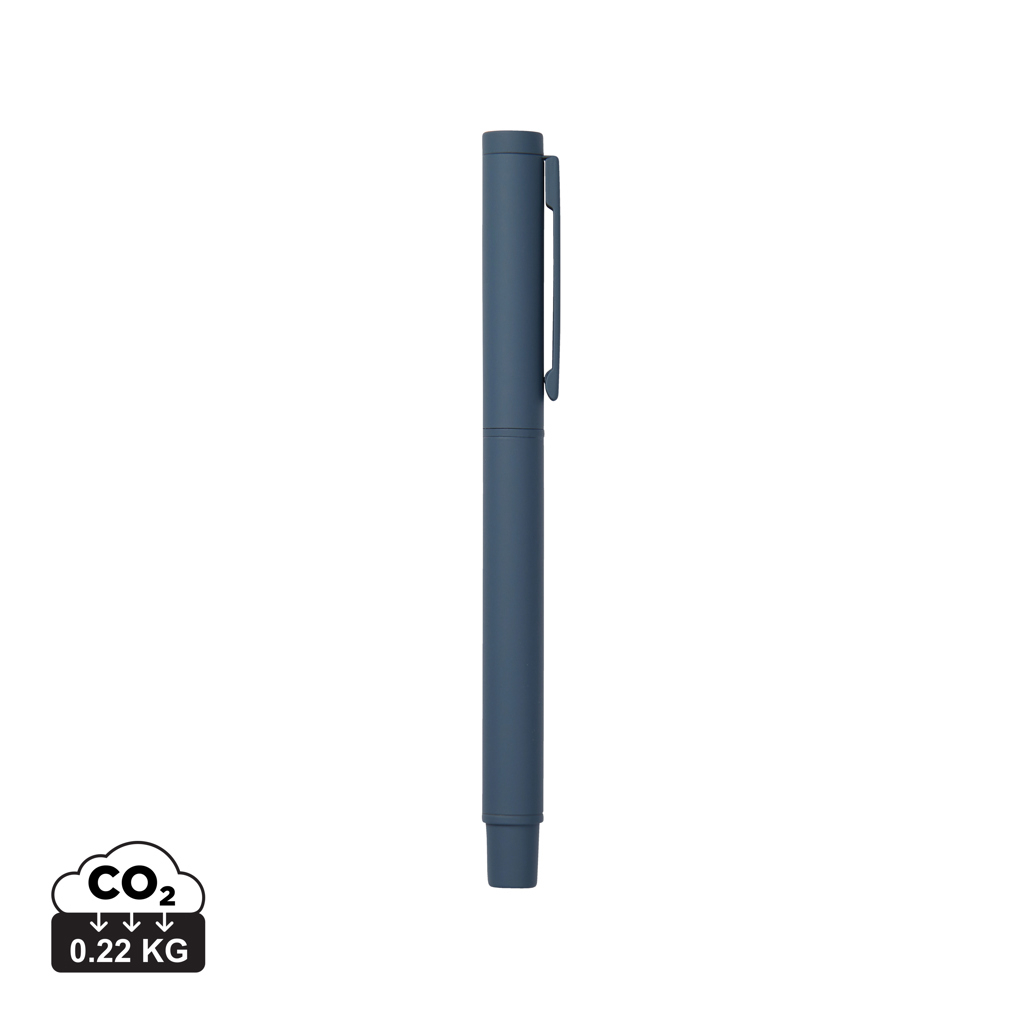 Stylo publicitaire inox recyclé RCS Baltimore VINGA Bleu marine